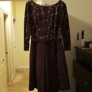 Eliza J deep purple midi length cocktail dress